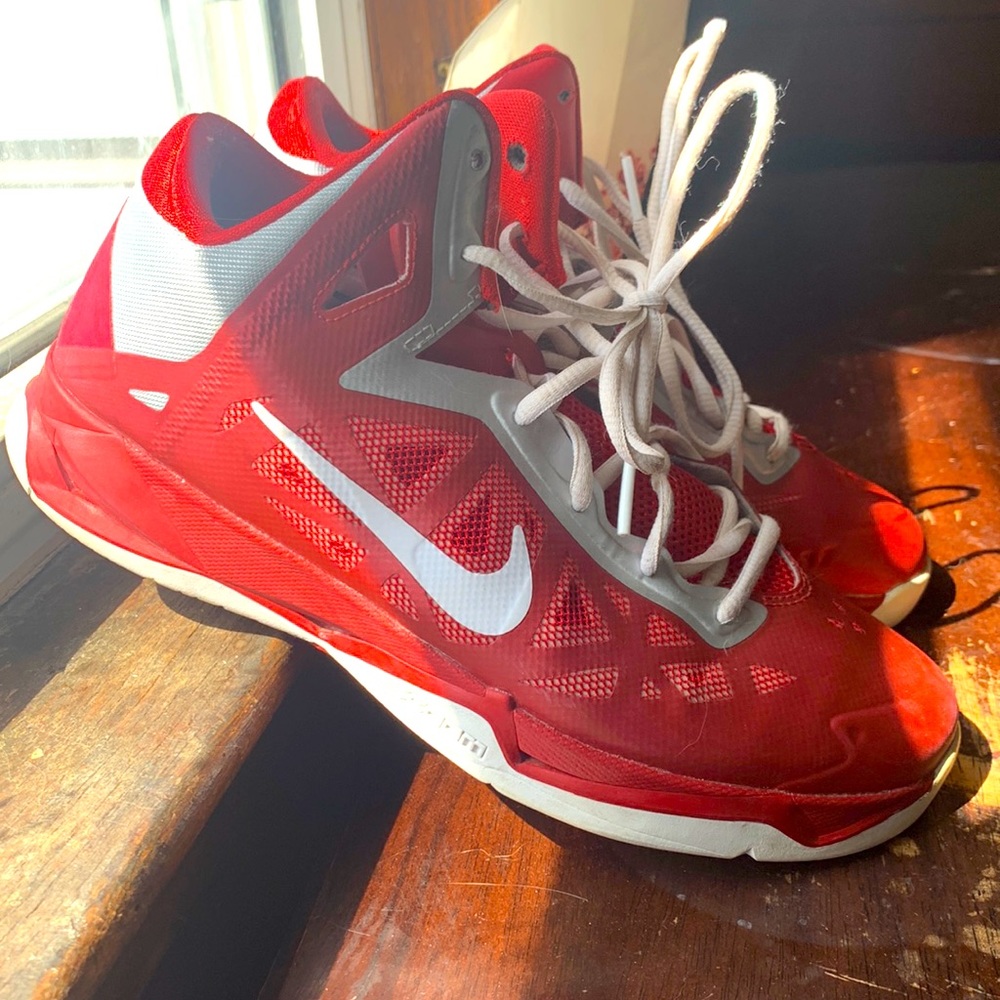 Womens Red Nike basketball shoes